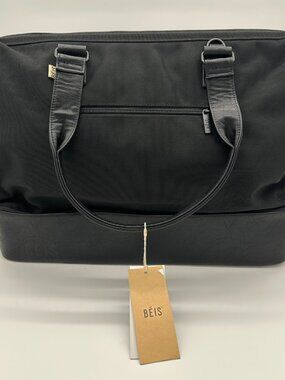 BEIS Black The Weekender Bag Carry On Travel Luggage Overnight Stylish